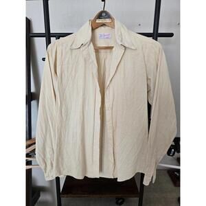 Vintage Women's Yellow Pinstriped Shirt - Small